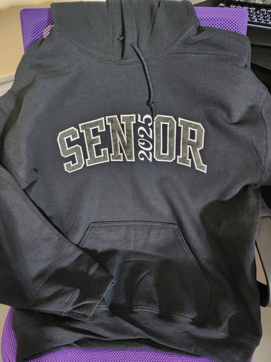 Embroidered Applique Senior Class of 2025 (or 2026) Hoodie