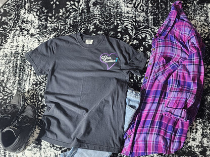 Suicide Prevention Awareness  Embroidered Short Sleeve Tshirt