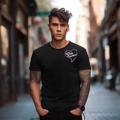 Suicide Prevention Awareness  Embroidered Short Sleeve Tshirt