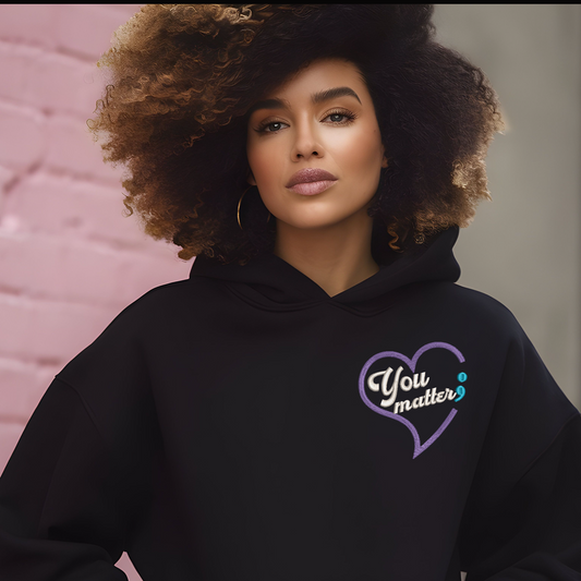 Suicide Prevention Awareness Embroidered Pullover Hoodie