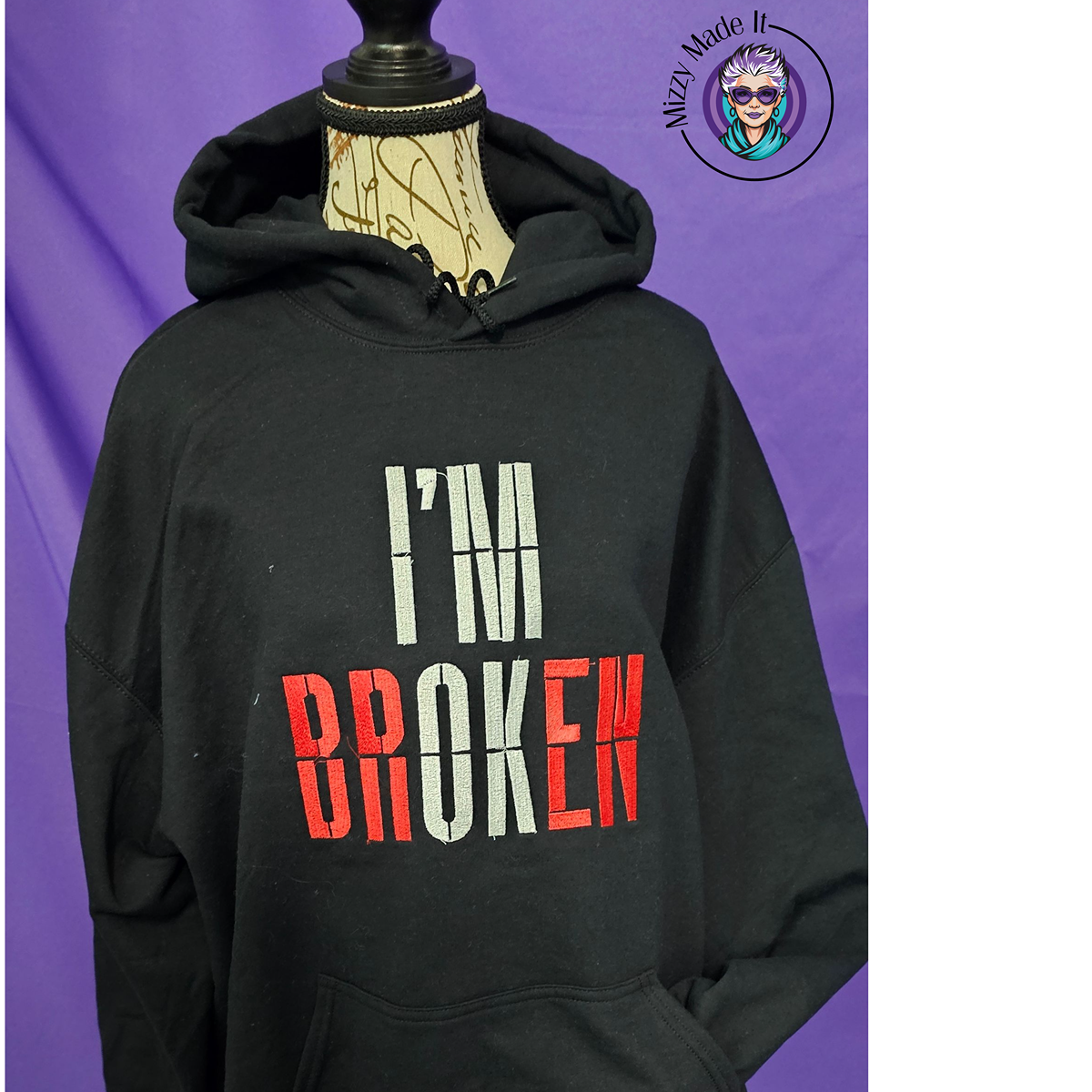 I'M OK, I'M BROKEN Hoodie, Mental Health Awareness