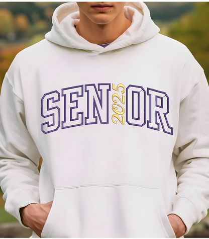 Embroidered Applique Senior Class of 2025 (or 2026) Hoodie
