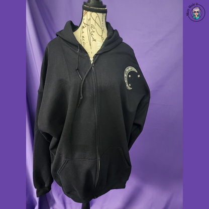 Embroidered Celestial Mama Applique Full Zip Hoodie