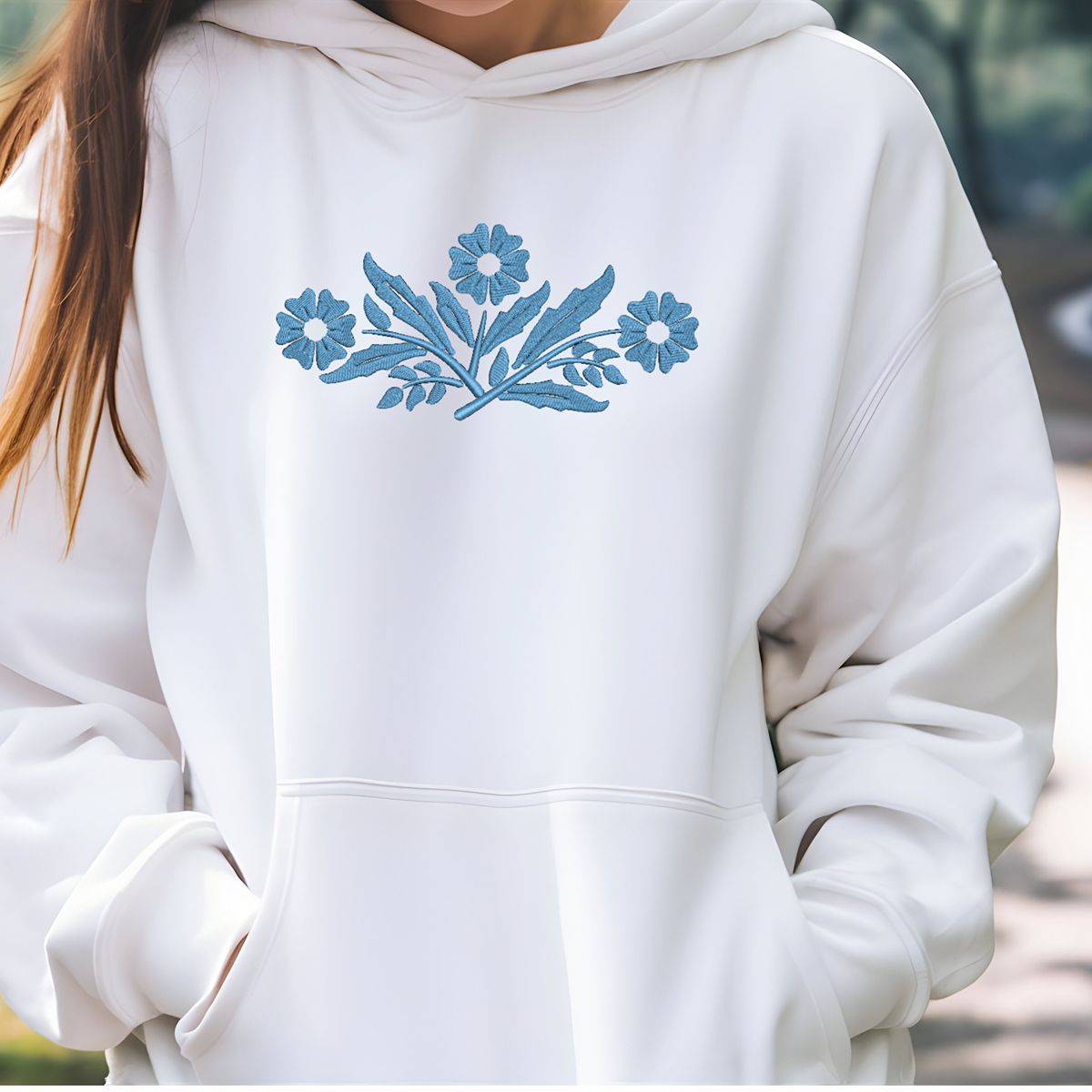 Vintage Look Hoodie, Embroidered sweatshirt