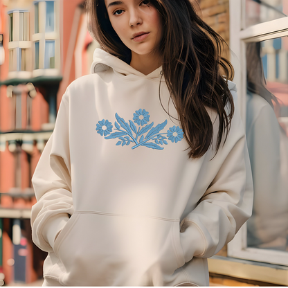 Vintage Look Hoodie, Embroidered sweatshirt
