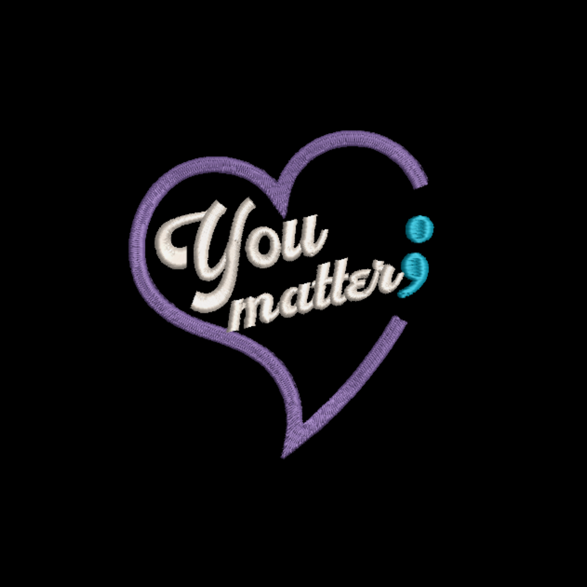 Suicide Prevention Awareness Embroidered Long Sleeve Tshirt